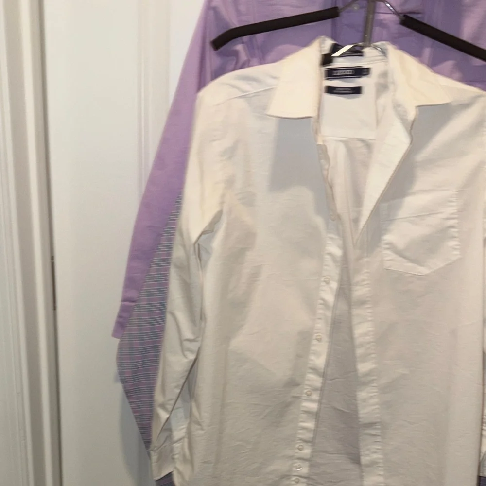 Izod Boy's Lavender and White Plaid Shirt Bundle - Picture 3 of 8